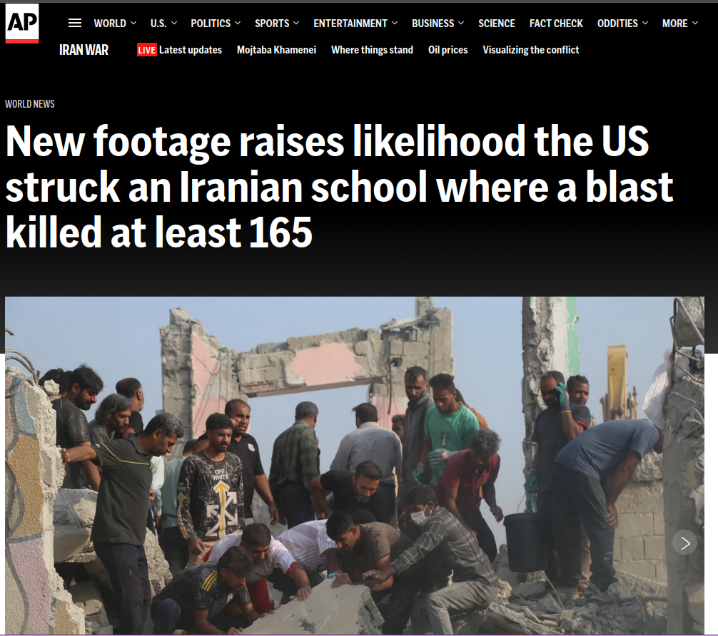 The killing of 165 people at an Iranian school is a national disgrace.